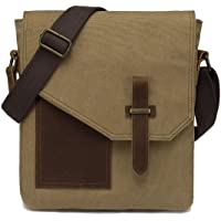 Los mejores  - VASCHY Bolsos Hombre Bandolera- Bolso Bandolera Pequeño Bolsa Mensajero Vintage Bolsos Hombre Piel Lona Bolsos Messenger…